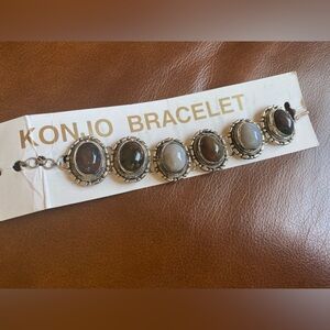 Silver stone bracelet